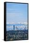 USA, Washington State. Seattle skyline and Olympic mountains-Merrill Images-Framed Stretched Canvas