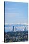 USA, Washington State. Seattle skyline and Olympic mountains-Merrill Images-Stretched Canvas