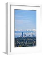 USA, Washington State. Seattle skyline and Olympic mountains-Merrill Images-Framed Photographic Print