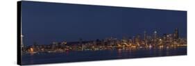 USA, Washington State. Seattle skyline, panorama, night-George Theodore-Stretched Canvas
