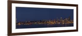 USA, Washington State. Seattle skyline, panorama, night-George Theodore-Framed Photographic Print