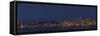 USA, Washington State. Seattle skyline, panorama, night-George Theodore-Framed Stretched Canvas