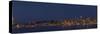 USA, Washington State. Seattle skyline, panorama, night-George Theodore-Stretched Canvas