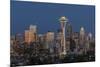 USA, Washington State, Seattle. Space Needle and city skyline at dusk.-Jaynes Gallery-Mounted Photographic Print