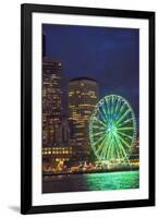 USA, Washington State, Seattle. The Seattle Great Wheel on the waterfront.-Merrill Images-Framed Premium Photographic Print