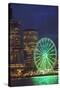 USA, Washington State, Seattle. The Seattle Great Wheel on the waterfront.-Merrill Images-Stretched Canvas