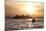 USA, Washington State, Seattle. Two-person sea kayak in Elliott Bay at sunset.-Merrill Images-Mounted Photographic Print