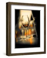 USA, Washington State, Seattle. Wine glass reflecting light-Richard Duval-Framed Photographic Print