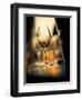 USA, Washington State, Seattle. Wine glass reflecting light-Richard Duval-Framed Photographic Print