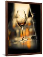 USA, Washington State, Seattle. Wine glass reflecting light.-Richard Duval-Framed Photographic Print
