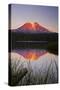 USA, Washington State, Sunset on Mt. Adams reflecting in Lake Takhlakh-Terry Eggers-Stretched Canvas
