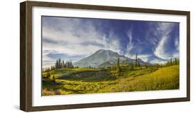 USA, Washington. Trail at Mazama Ridge Above Paradise, Mt. Rainier-Gary Luhm-Framed Photographic Print