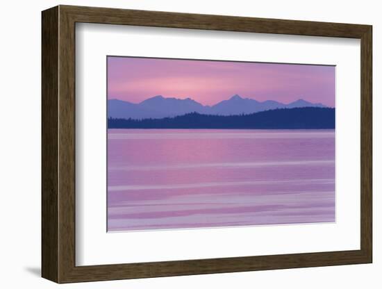 USA, Washington. View from San Juan Island looking over Haro Straight into Canada at sunset.-Jaynes Gallery-Framed Photographic Print