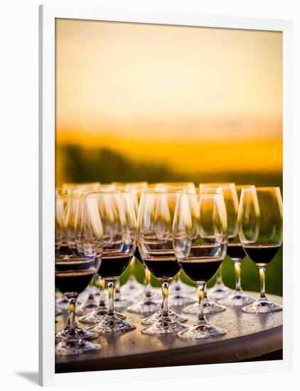 USA, Washington, Walla Walla. An outdoor tasting at winery in Walla Walla wine country.-Richard Duval-Framed Photographic Print