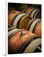 USA, Washington, Walla Walla. Barrel room in Walla Walla winery.-Richard Duval-Framed Photographic Print