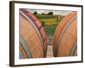 USA, Washington, Walla Walla. Barrels in Walla Walla wine country.-Richard Duval-Framed Photographic Print