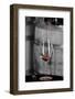 USA, Washington Woodinville. Red wine pouring into is captured in mid-air-Richard Duval-Framed Photographic Print