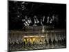 USA, Washington, Woodinville. Sparkling wine bottles and glasses ready for tasting at a wine event.-Richard Duval-Mounted Photographic Print