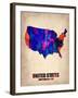 Usa Watercolor Map 1-NaxArt-Framed Art Print