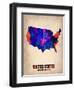 Usa Watercolor Map 1-NaxArt-Framed Art Print