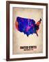 Usa Watercolor Map 1-NaxArt-Framed Art Print