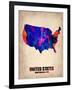 Usa Watercolor Map 1-NaxArt-Framed Art Print