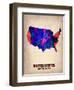 Usa Watercolor Map 1-NaxArt-Framed Art Print