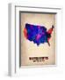 Usa Watercolor Map 1-NaxArt-Framed Art Print