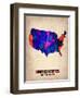 Usa Watercolor Map 1-NaxArt-Framed Art Print