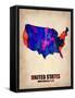 Usa Watercolor Map 1-NaxArt-Framed Stretched Canvas