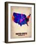 Usa Watercolor Map 1-NaxArt-Framed Art Print