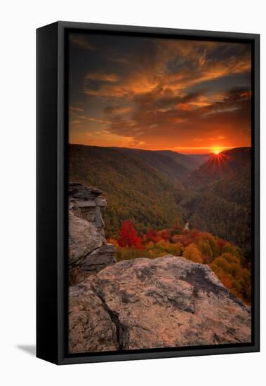USA, West Virginia, Blackwater Falls State Park. Sunset on mountain landscape.-Jaynes Gallery-Framed Stretched Canvas