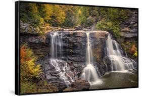 USA, West Virginia, Blackwater Falls State Park. Waterfall and forest scenic.-Jaynes Gallery-Framed Stretched Canvas