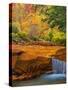 USA, West Virginia, Douglass Falls. Waterfall over Rock Outcrop-Jay O'brien-Stretched Canvas