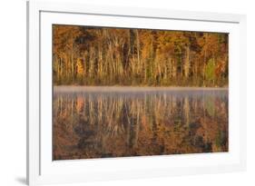 USA, Wisconsin. A cold morning on a Mill pond Lake in Autumn.-Brenda Tharp-Framed Premium Photographic Print