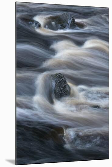 USA, Wisconsin. Abstract lines of water near crest of Big Manitou Falls, Pattison State Park.-Judith Zimmerman-Mounted Photographic Print