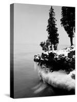 Usa, Wisconsin, Lake Michigan, Shore Scenic, Winter (B&W)-Alex L. Fradkin-Stretched Canvas