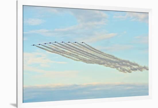 USA, Wisconsin, Oshkosh, Airshow dramatic plane formation-Bernard Friel-Framed Photographic Print