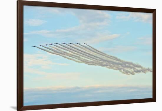 USA, Wisconsin, Oshkosh, Airshow dramatic plane formation-Bernard Friel-Framed Photographic Print