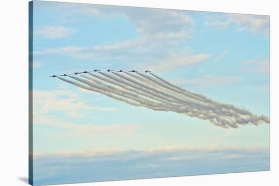 USA, Wisconsin, Oshkosh, Airshow dramatic plane formation-Bernard Friel-Stretched Canvas
