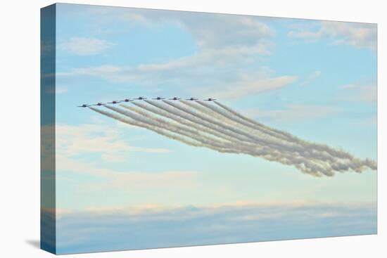 USA, Wisconsin, Oshkosh, Airshow dramatic plane formation-Bernard Friel-Stretched Canvas