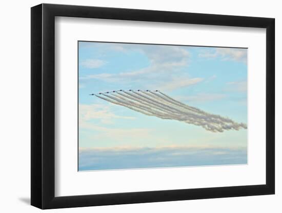 USA, Wisconsin, Oshkosh, Airshow dramatic plane formation-Bernard Friel-Framed Photographic Print