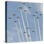 USA, Wisconsin, Oshkosh, Airshow dramatic plane formation-Bernard Friel-Stretched Canvas