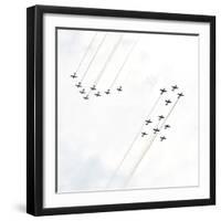 USA, Wisconsin, Oshkosh, Airshow dramatic plane formation-Bernard Friel-Framed Photographic Print