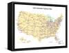 Usa With Interstate Highways, States And Names-Bruce Jones-Framed Stretched Canvas