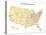 Usa With Interstate Highways, States And Names-Bruce Jones-Stretched Canvas