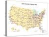Usa With Interstate Highways, States And Names-Bruce Jones-Stretched Canvas