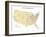 Usa With Interstate Highways, States And Names-Bruce Jones-Framed Art Print