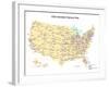 Usa With Interstate Highways, States And Names-Bruce Jones-Framed Art Print