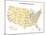 Usa With Interstate Highways, States And Names-Bruce Jones-Mounted Art Print